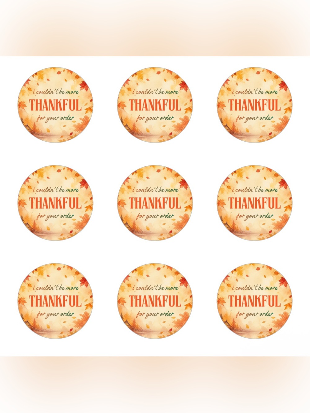 Fall Themed Package Stickers (24CT) - Picture 3 of 3